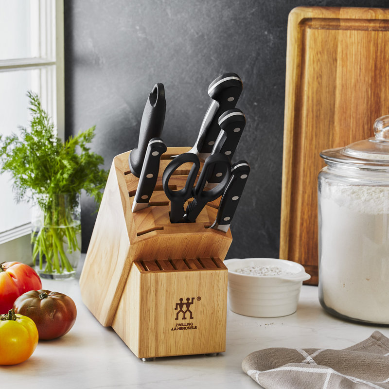 Zwilling Pro 7-piece Knife Block Set - Bamboo, Rustic White