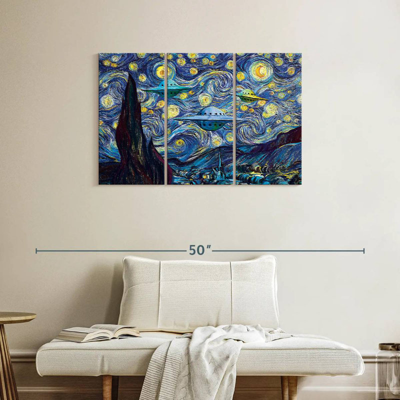 Kelan Alien Invasion Starry Night, 24" H x 38" W