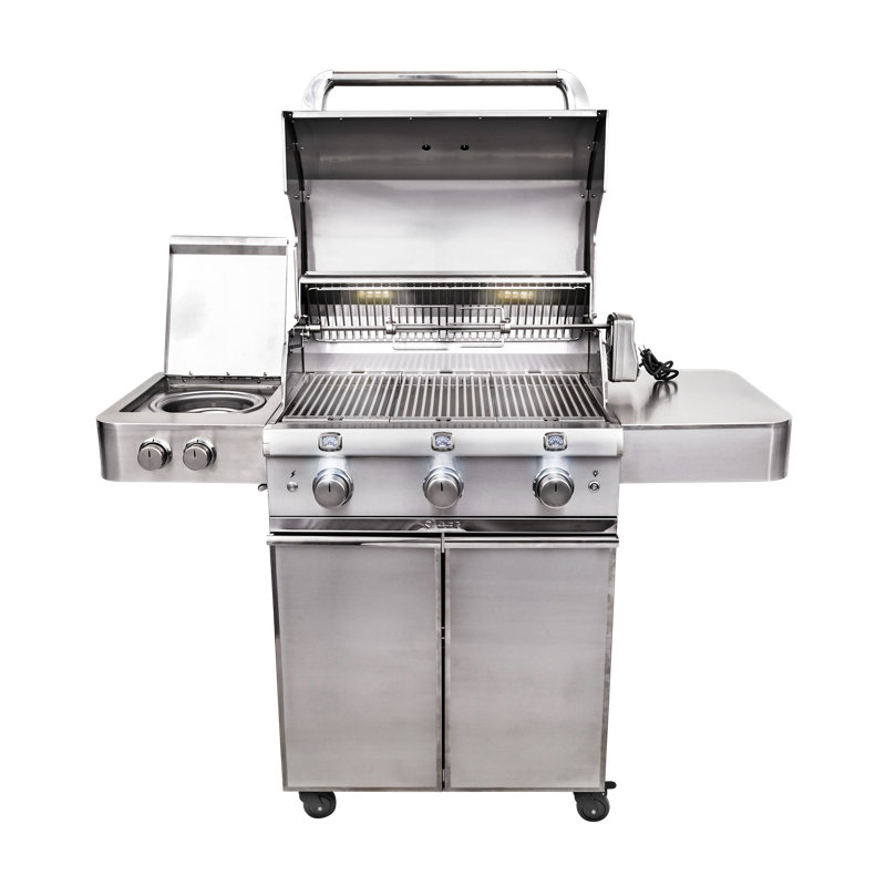Saber 3-Burner Propane Gas Grill with Cabinet