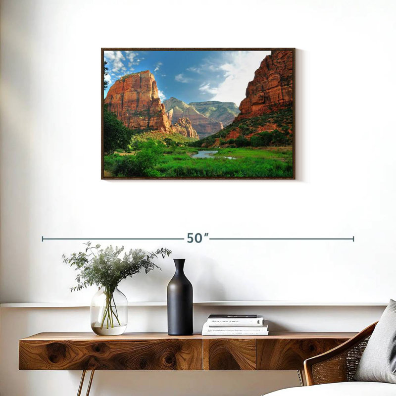 Canyons du parc national de Zion, Cadre flottant noyer, 31 po x 21 po