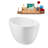 55" Streamline Soaking Glossy White Freestanding Tub and Tray With Internal Drain-101412864