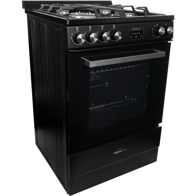 Urban Living 24-in. 4 Element Freestanding Range, Natural Gas, Black