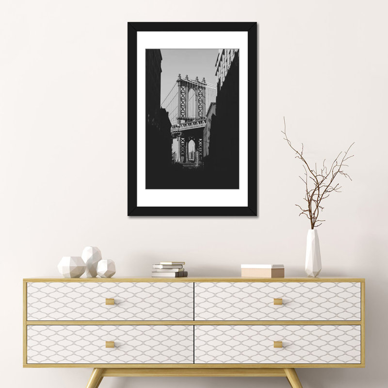 «Brooklyn Bridge, NYC» par Luke Anthony Gram, impression sur toile tendue, H 32 po x l 24 po x P 1 po, Blanc