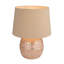 Lampe de table Capiz avec abat-jour en lin et interrupteur en ligne