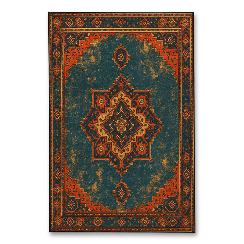 Tapis blanc tissé à motif lavable Mosso, 2' x 2'11"