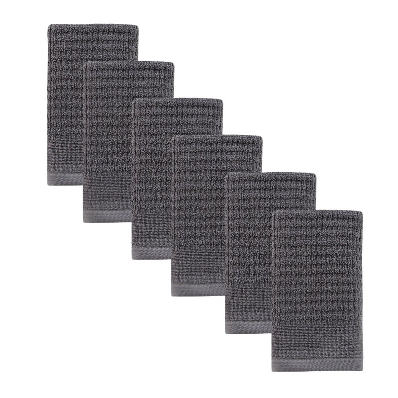 Earline Midweight Waffle Washcloth, Gray
