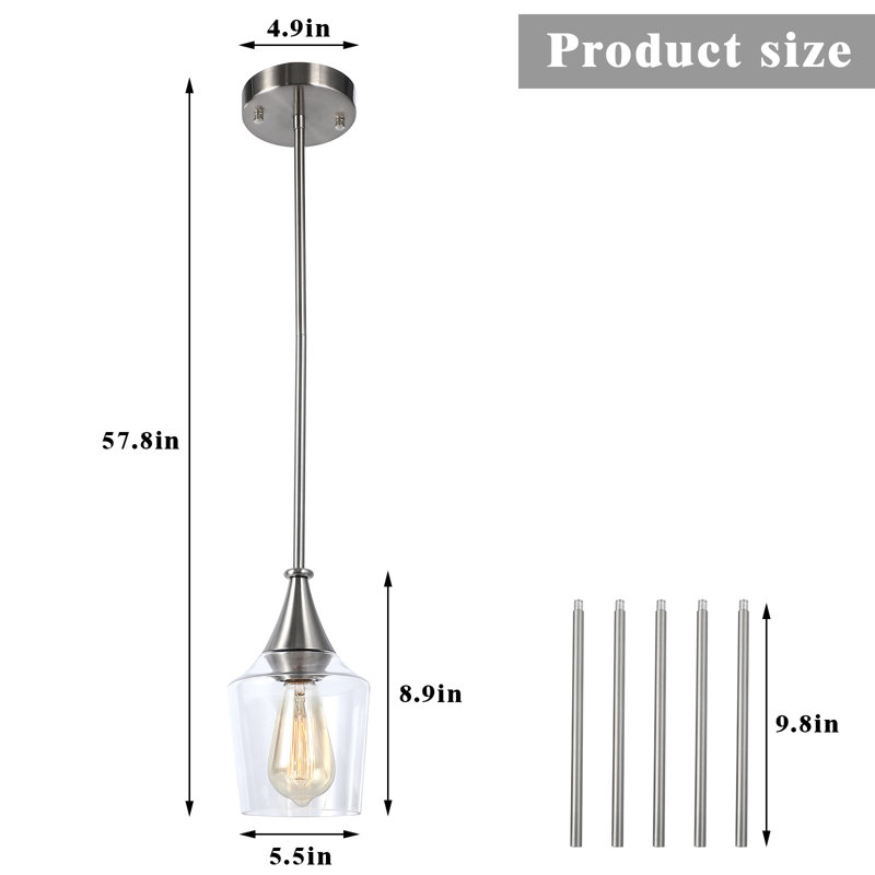 Luminaire suspendu en forme de cloche 1 lumière Baldon