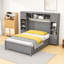 Lit double en bois 4 tiroirs avec armoires et tablettes-1846564723