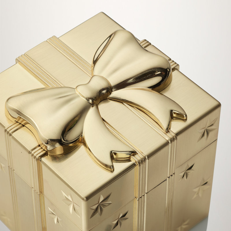 Present Box Golden Ornament