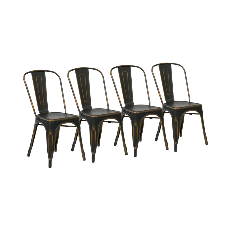 Ogawa 17'' H Stacking Side Chair, Antique Copper