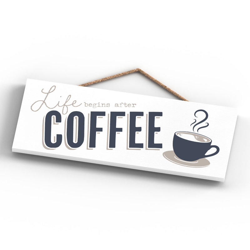 Vivid Squid Wholesale Life Begins After Coffee - No Frame Print on Wood