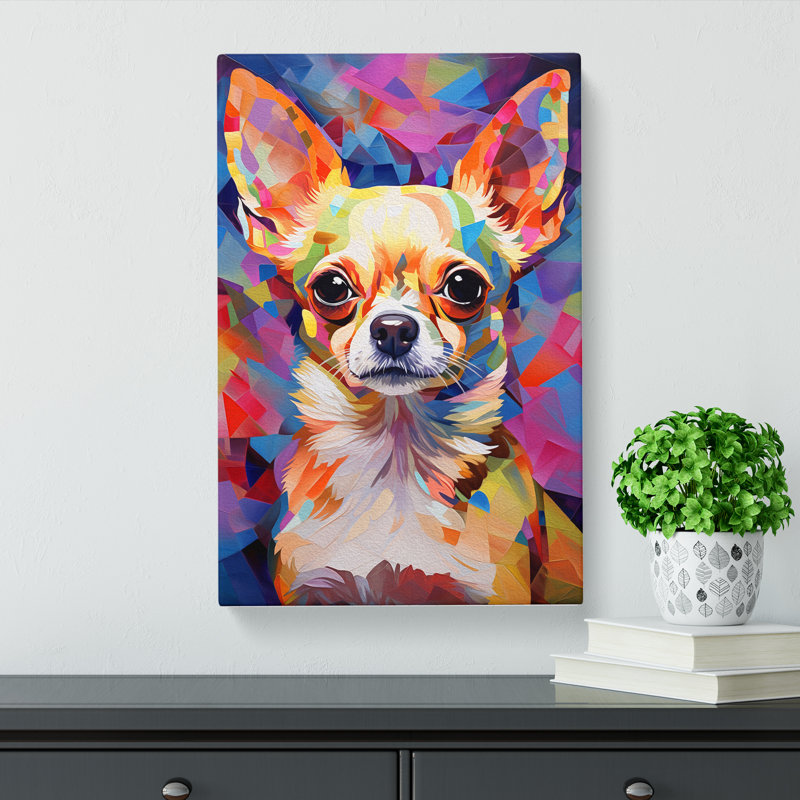 Chihuahua Orphism No.3 - Print on Canvas, 76cm H x 50cm W x 3cm D