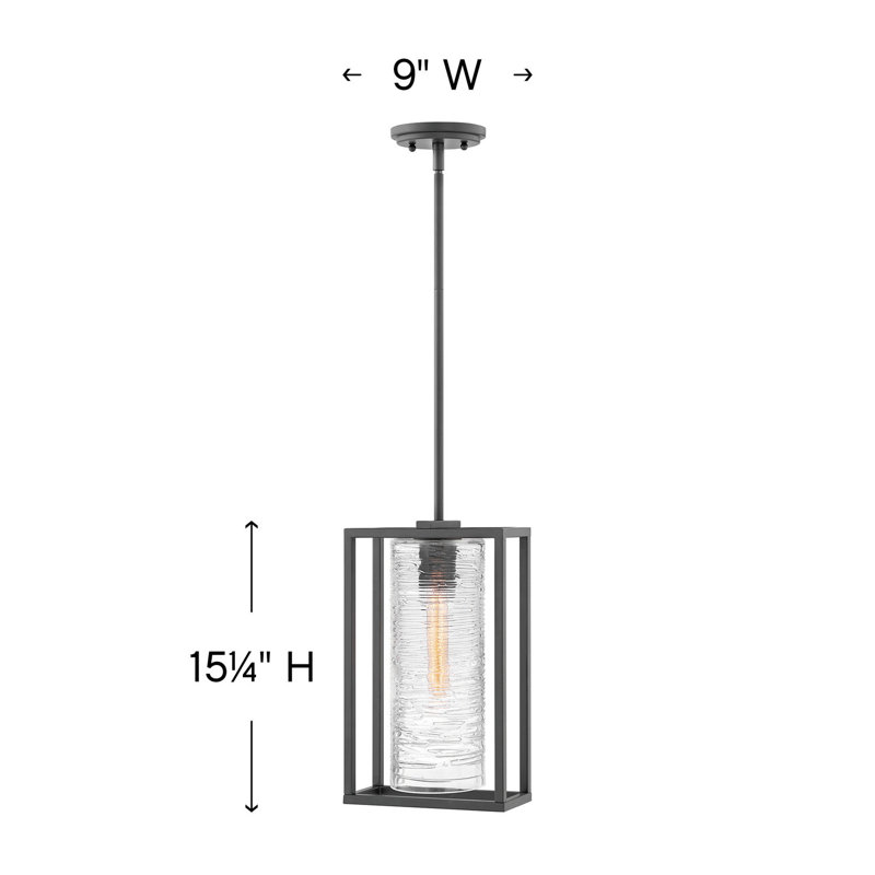Pax Satin Black 1 -Bulb 15.25" H Outdoor Hanging Lantern