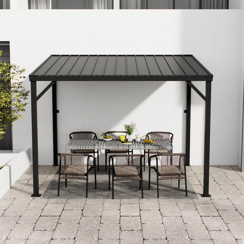 8 Ft X 10 Ft Metal Pergola With Canopy, 95.76" H x 96" W x 120" D