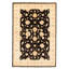 Tapis noir / beige en laine noué à la main de conception unique 5 pi 6 po x 8 pi 0 po New Age