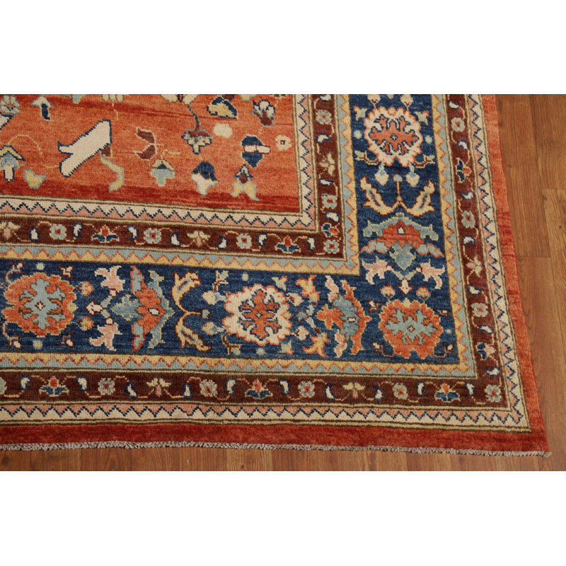 Tapis bleu et orange 9 x 12