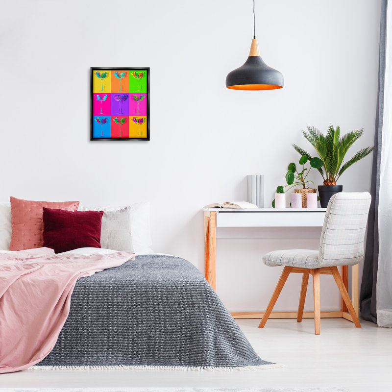 «Pop Style Martinis Floater Frame» par Lil 'Rue sur, Cadre flottant noir de jais, H 21 po x l 17 po