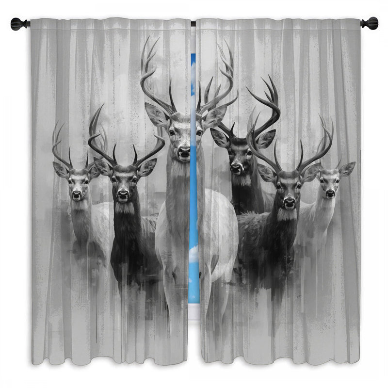 Ensemble de rideaux obscurcissant et obscurcissant Group Of Deer, 80 po x 82 po - 2 panneaux, Obscurcissement de chambre