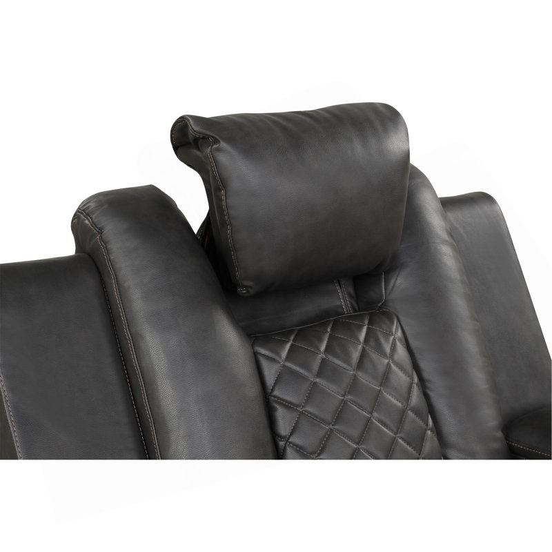Fauteuil inclinable électrique à DEL en similicuir, Gris