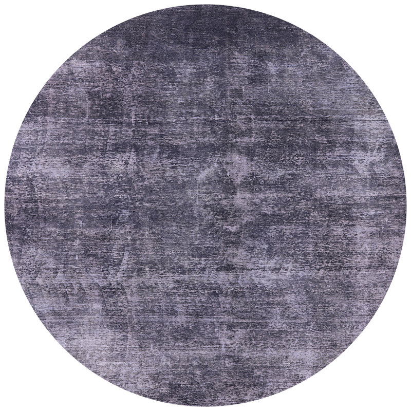 Tapis gris foncé Comtal, Rond 6 pi