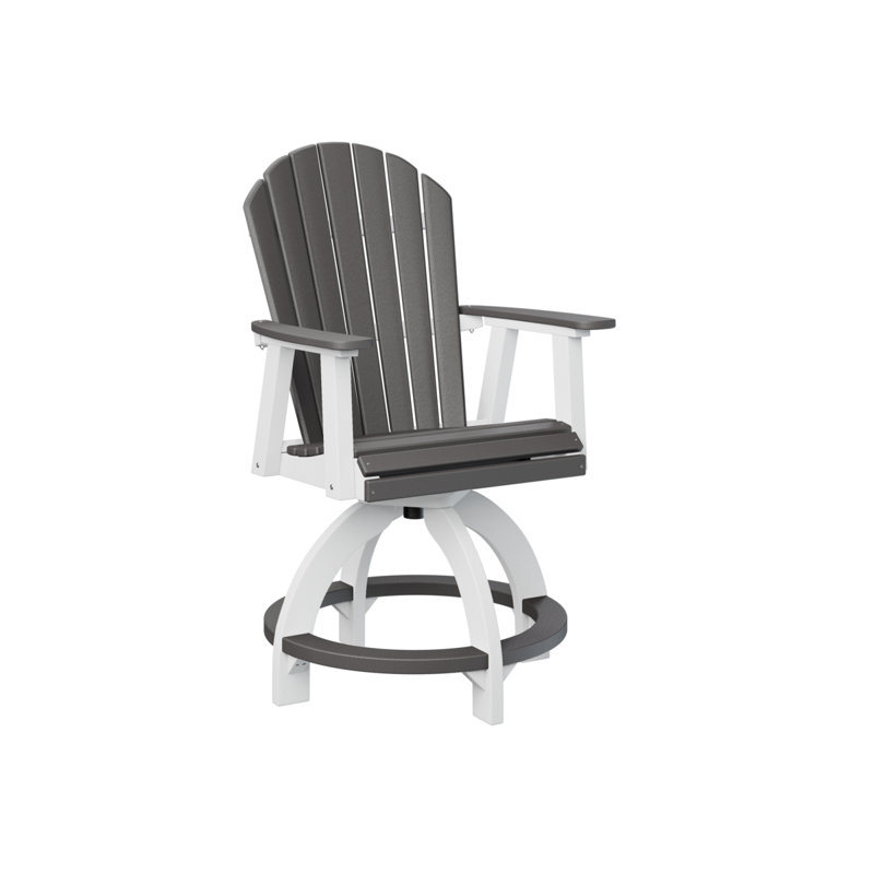 Chaise de comptoir pivotante Dawnita, Gris fumée, 22.5"