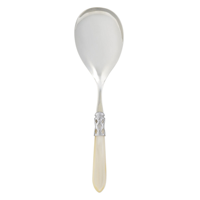 Aladdin Stainless Steel Serving Spoon, Brilliant Ivory