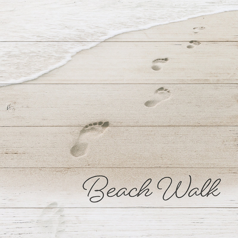 Beach Walk - Coastal Footprints, art mural sur toile