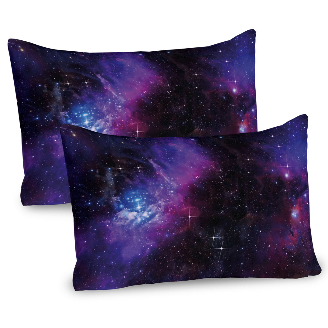 Kissenbezug Packung mit 2, Nebula Dunkle Galaxie Sterne, Magenta Blau