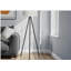 Lampe de plancher de style moderne avec base en métal noir de 63 po de hauteur, abat-jour de couleur ivoire / crème-1391053142