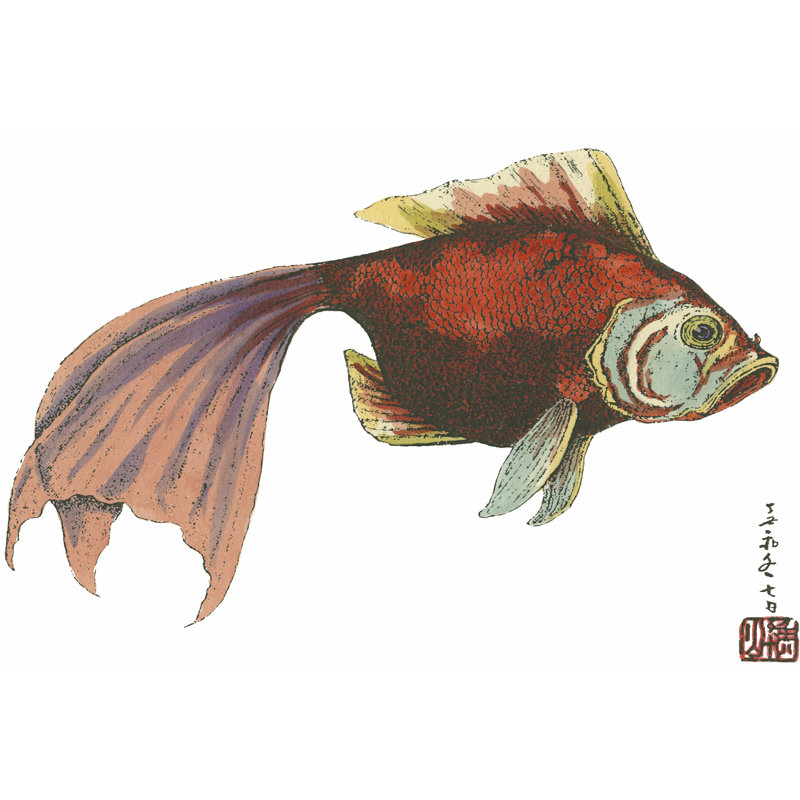 " Oriental Fish I ", 24" H x 36" W x 1" D
