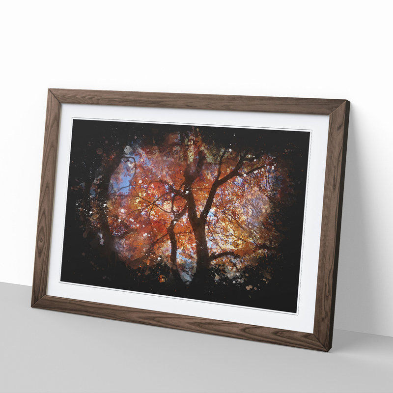 Maple Tree Vol.2 - Picture Frame Graphic Art, 65cm H x 90cm W x 2cm D, Walnut