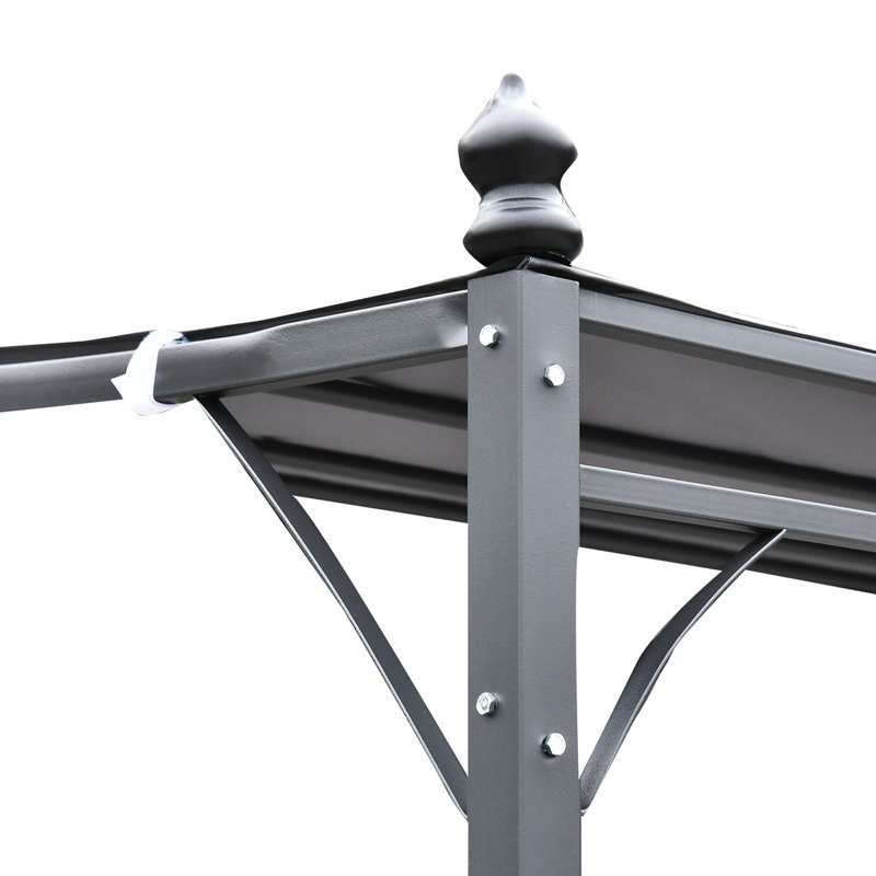 Ahzaria 4 x 3m Metal Patio Gazebo, Grey