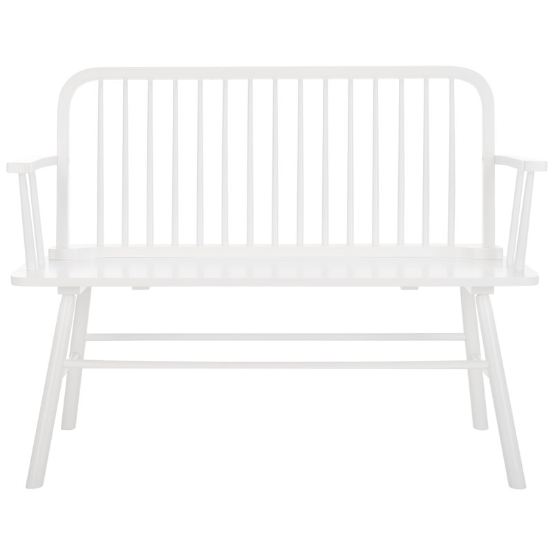 Banc en bois massif Sireen, Blanc