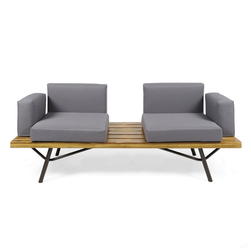 Causeuse d'extérieur avec table basse Canoga