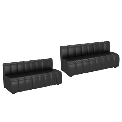 Restaurant Triple Faux Leather Bench Set Of 2 Bench by A UNIQUE LIGHT, LLC