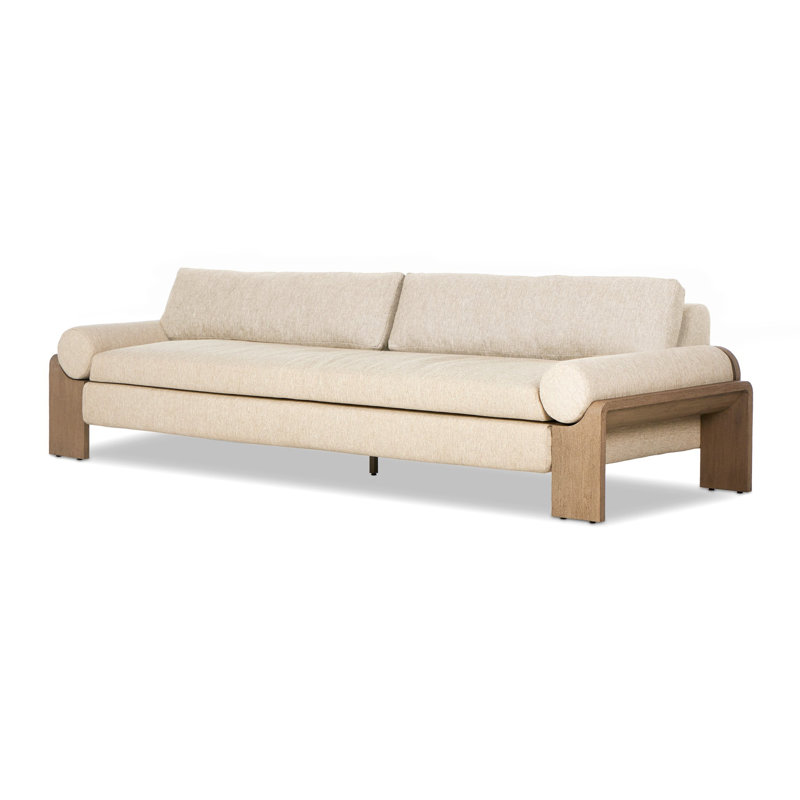 Joette Outdoor Sofa-104"-Washed Brown-FSC, Washed Brown, Ellor Beige