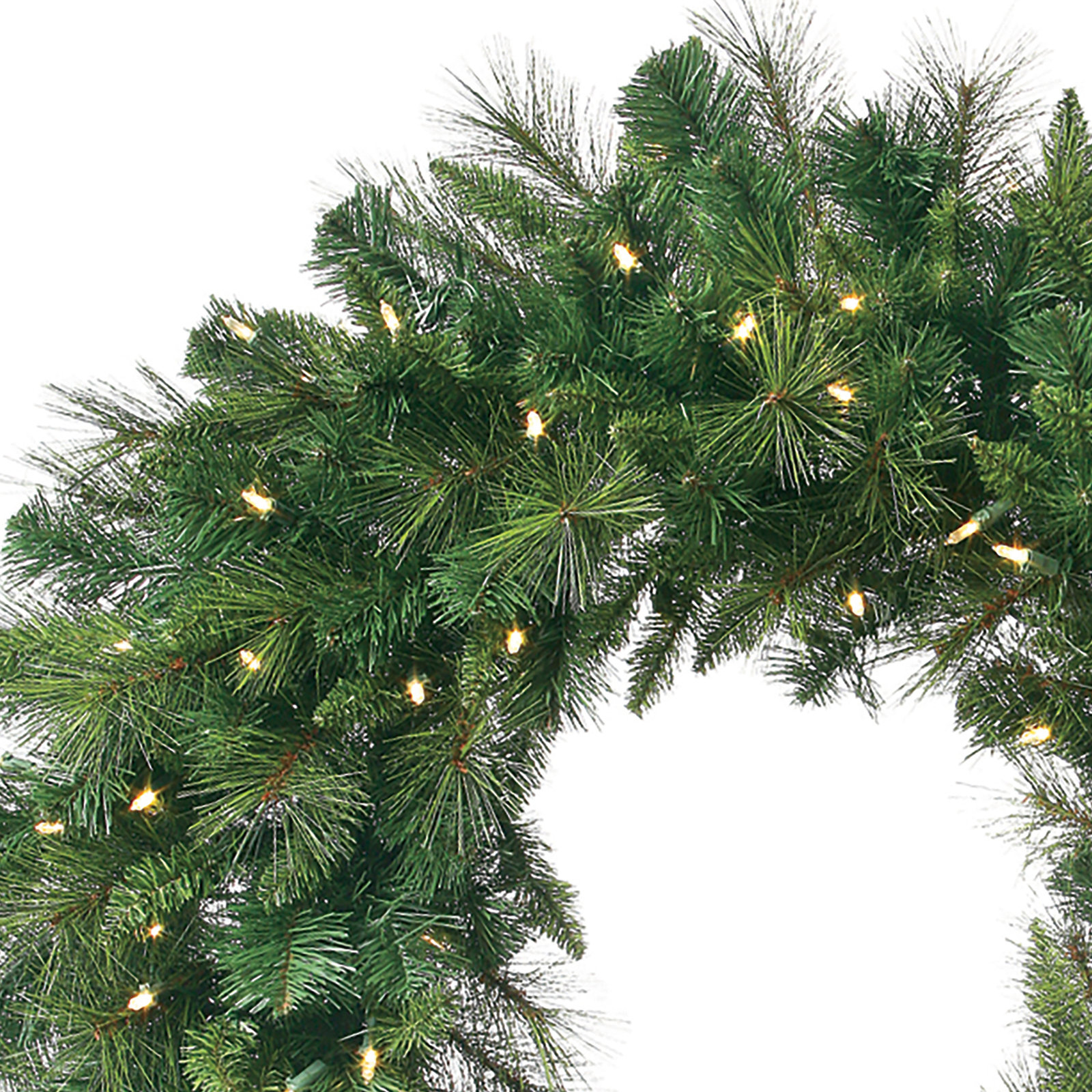 Pvc Greenery 60" Pre-Lit Pine Wreath, 60" W x 60" H x 9" D