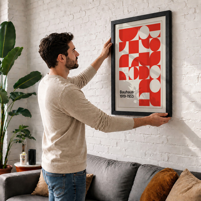 Bauhaus Geometry Geometric - Print, A3 - 42.0 x 29.7 cm, White