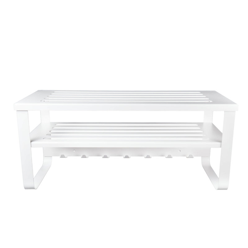 Steel Wall 7 - Hook Wall Mounted Coat Rack, White