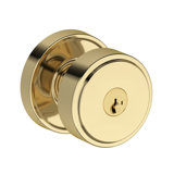 Vashon Keyed Entry Knob with Recessed Round Rose in Satin Nickel