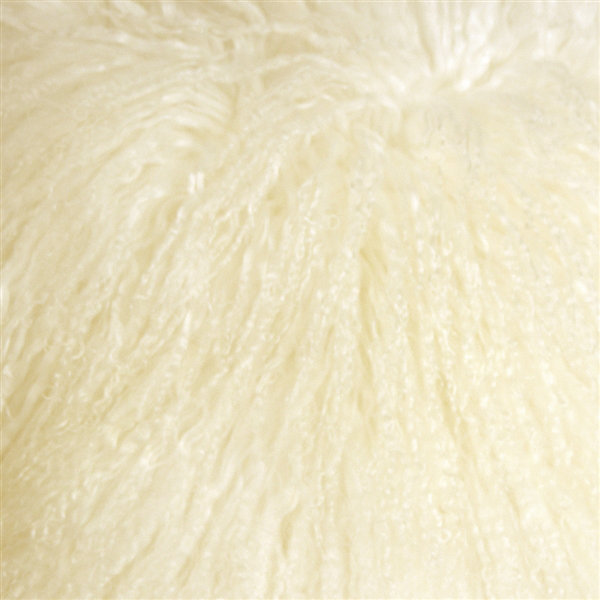 Housse et insert de coussin en peau de mouton de Mongolie, Érable naturel / Blanc