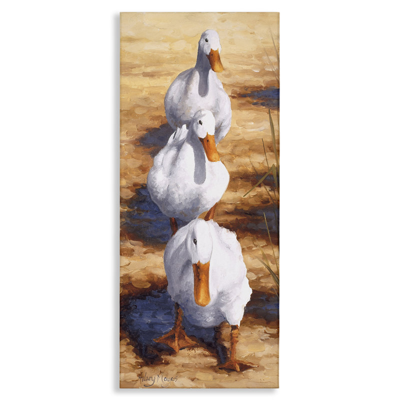  Art mural sur toile Cluck Queue Duck Trio par Hilary Mayes, H 24 po x l 10 po