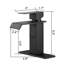 Robinet pour salle de bain à poignée simple Waterfall Spout en noir mat, fabriqué en acier inoxydable noir-121677838