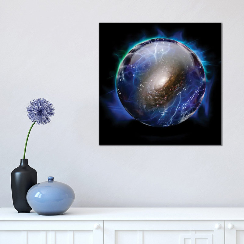 Crystal Ball Shows Galaxy 1 Piece Wrapped Canvas Wall Art, 45.72 cm H x 45.72 cm W x 1.91 cm D