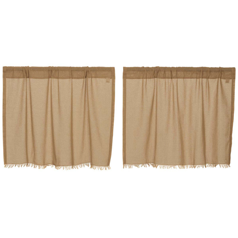 Rideau café en coton de couleur unie 72 po Théo, 24 po x 36 po
