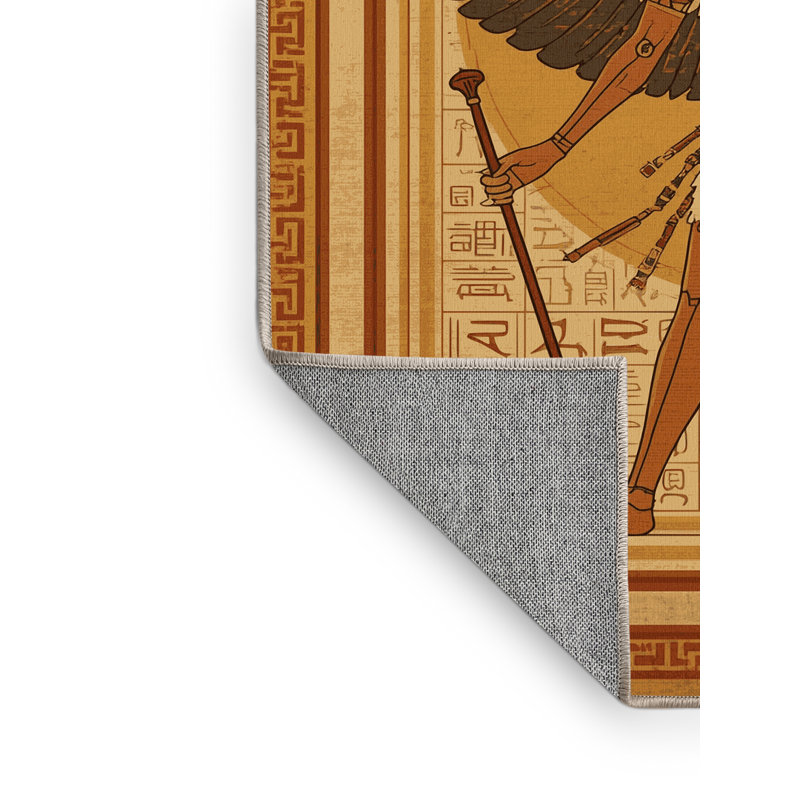 Tapis oriental brun et beige lavable à la machine Hamilton Marduk, 7 x 10