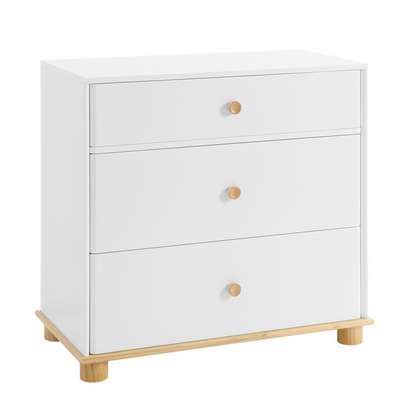 Commode 3 tiroirs Little Seeds Roo, Blanc/naturel