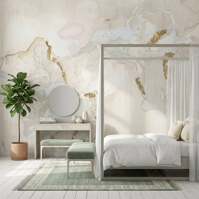 World Map Wallpaper World Map World Map Removable Wall Decor, 160"x108", Peel and Stick