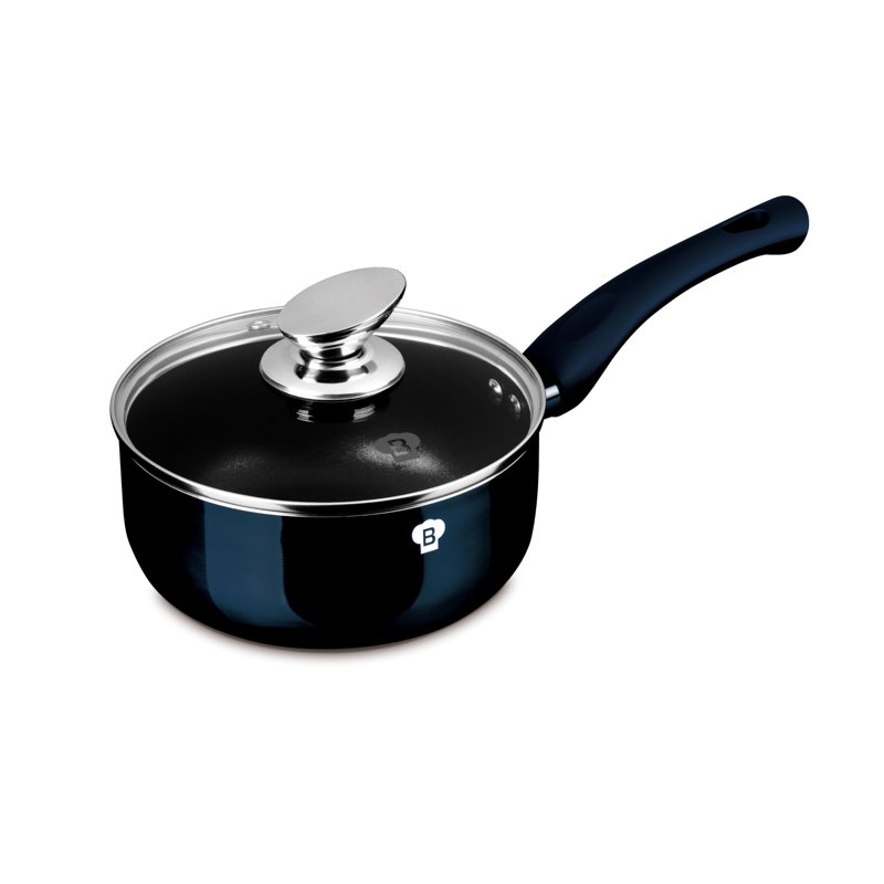 Blaumann Pressed Aluminium Saute Pan with Lid, Aquamarine, 0.016