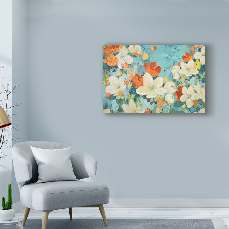 Charlton Home® Apple Blossoms Orange White On Canvas by Marietta Cohen ...